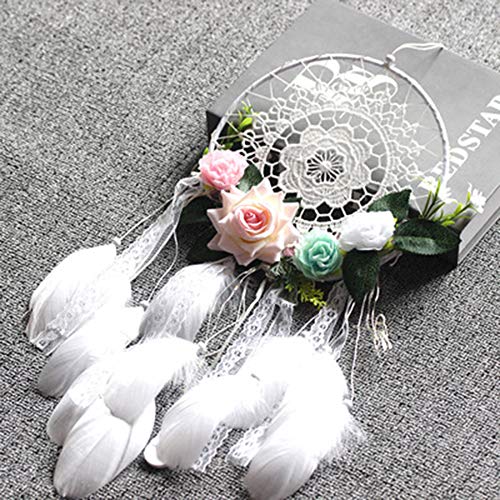 ZOONAI Dream Catcher for Bedroom Wall Hanging Handmade Dreamcatcher Feather Home Decor Ornament (E)