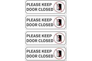 WIXGAOTK 4pcs Please Close Door Sign Sticker Set Weatherproof Adhesive Door Decals for Office Conference Bathroom Lounge Stor