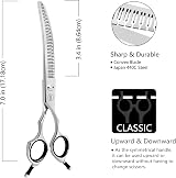 HASHIMOTO Curved Thinning Scissors 23 Teeth 7.0 Inch Lightweight Dog Grooming view 2