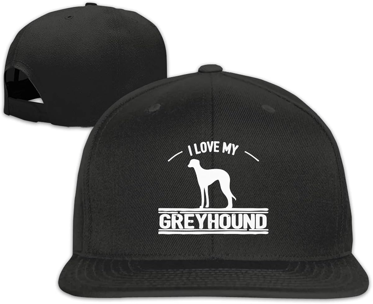 I Love My Greyhound Dog Plain Adjustable Snapback Hats Baseball Caps