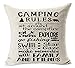FELENIW Retro Camping Rules be Relax Make Memories with Family and Friends Enjoy The Holiday Throw Pillow Cover Cushion Case Cotton Linen Material Decorative 18