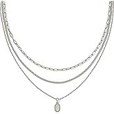 Kendra Scott Mini Elisa Triple Strand Necklace in Iridescent Drusy, Rhodium-Plated Brass, Fashion Jewelry for Women