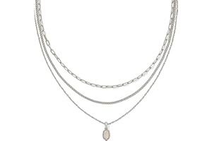 Kendra Scott Mini Elisa Triple Strand Necklace in Iridescent Drusy, Rhodium-Plated Brass, Fashion Jewelry for Women