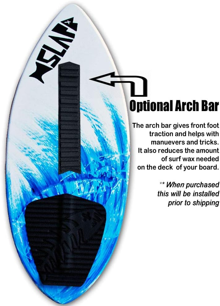 Amazon Com Slapfish Skimboards 52 Fiberglass Carbon No Rider Weight Limit With Traction Deck Grip Kids Adults 4 Colors Blue Board With Arch Bar Sports Outdoors