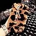 AiKeDuo for iPhone 6s Case Handmade Bling Crystal Rabbit Fur Rhinestone Case Cover for iPhone 6s 4.7 inch Warm Case (Leopard Print)