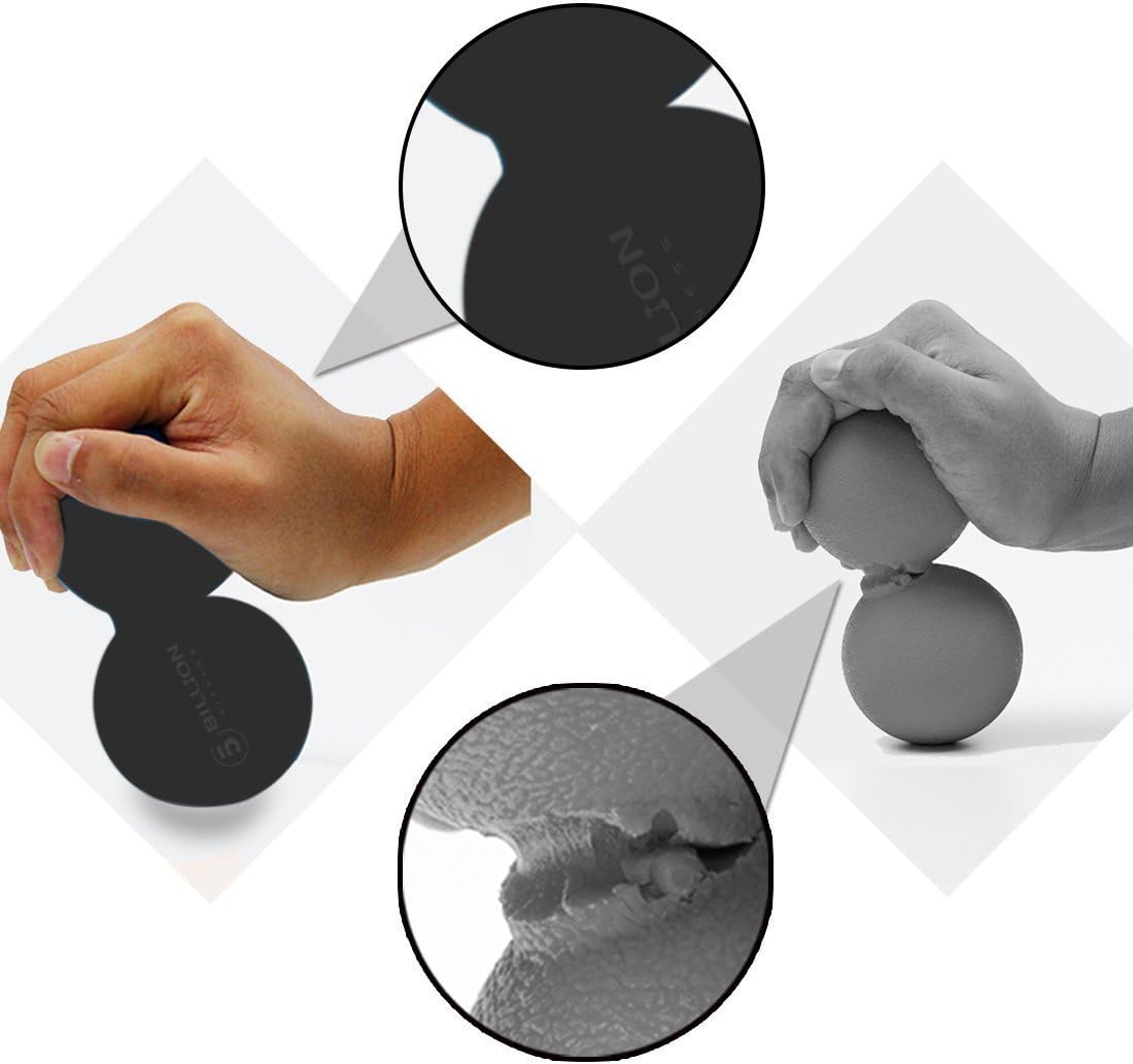5BILLION Peanut Massage Ball - Double Lacrosse Massage Ball & Mobility Ball for Physical Therapy - Deep Tissue Massage Tool for Myofascial Release, Muscle Relaxer, Acupoint Massage (Black): Sports & Outdoors