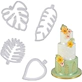 Zickupy 4Pcs Tropical Leaf Cookie Cutter Hawaiian Palm Leaves Fondant Mold for DIY Cake Sugarcraft Candy Fondant Grass Cutter For Gum Paste