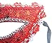 Venetian Style Lace with Rhinestone Liles Costume Masquerade Mardi Mask (Red)