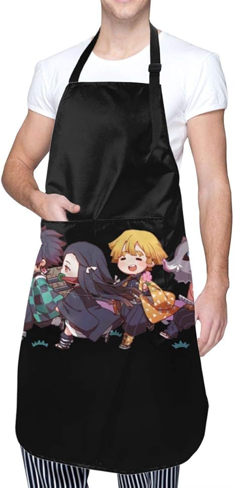 Amazon エプロン 鬼滅の刃 鬼殺隊 前掛け カフェエプロン 防水 ポケット付 男女兼用 家庭用 仕事用 シンプル 首掛け お洒落 おしゃれ かわいい エプロン オンライン通販