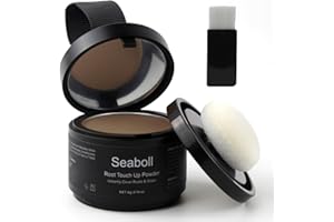 Seaboll Root Touch Up Powder, Instantly Root Cover Up Powder Stain-Proof Hairline Powder for Women & Men Hairline Shadow Powder 0.14 Oz.(B-Light Brown)