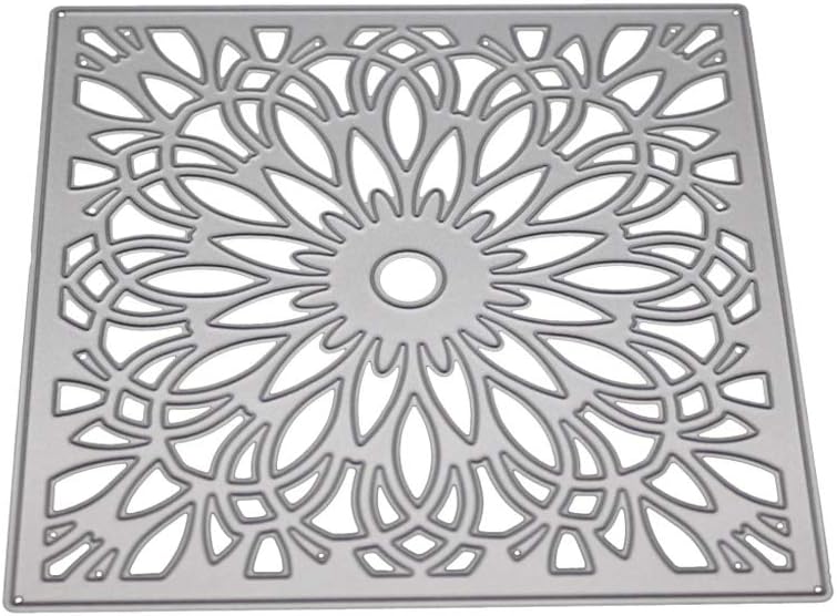 Jiken Album Scrapbooking DIY Square Flower Pattern Metal Cutting Dies, Stamping Dies Stencil for Stamp Paper Card Making