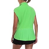 Little Donkey Andy Women's Golf Vest Outerwear with Pleated Hem Sleeveless Athletic Jacket for Running Yoga Tennis