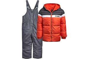 iXtreme Boys Snowsuit Set - 2 Piece Insulated Ski Jacket and Overall Snow Bibs for Boys (Sizes: 12M-7)
