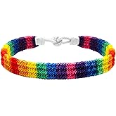 Nanafast Rainbow LGBT Pride Bracelet Handmade Braided Friendship String Bracelet for Gay & Lesbian LGBTQ Wristband Adjustable Size