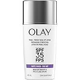 Olay Prime & Protect SPF 35 Face Sunscreen, Matte Finish SPF Makeup Primer and Lightweight Sunscreen for All Skin Types, 40 m