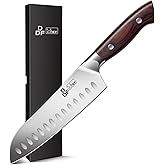 DDF iohEF Kitchen Knife 7 inch Chef Knife Professinal Santoku Knife, Japanese Stainess Steel Ultra Sharp Cooking Knife with Ergonomic Handle for Chopping Vegetable and Cooking