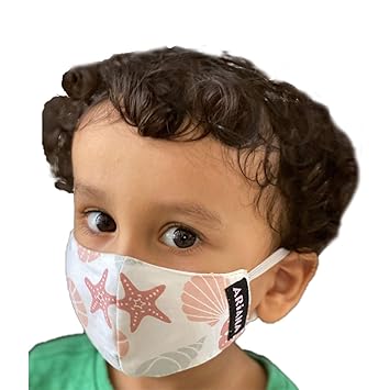 ARiANA DuoSafe Kids Very Fine Cotton Face Mask (Extra Small 2-4 Years, Mixed Designs and Colors)