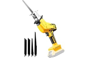 Cordless Reciprocating Saw for DEWALT 20V Max Battery, DEROLT Brushless Motor Variable Speed 0-3500 SPM, Tool-free Blade Change, Recipro Sawzall with 4 Saw Blades for Wood/Metal Cutting (Tool Only)