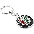ARKOSKNIGHT Creative Car Logo Keychain for Car 3D Chrome Metal Alloy Key Chain Gifts for Women and Men Keyring Universal Size
