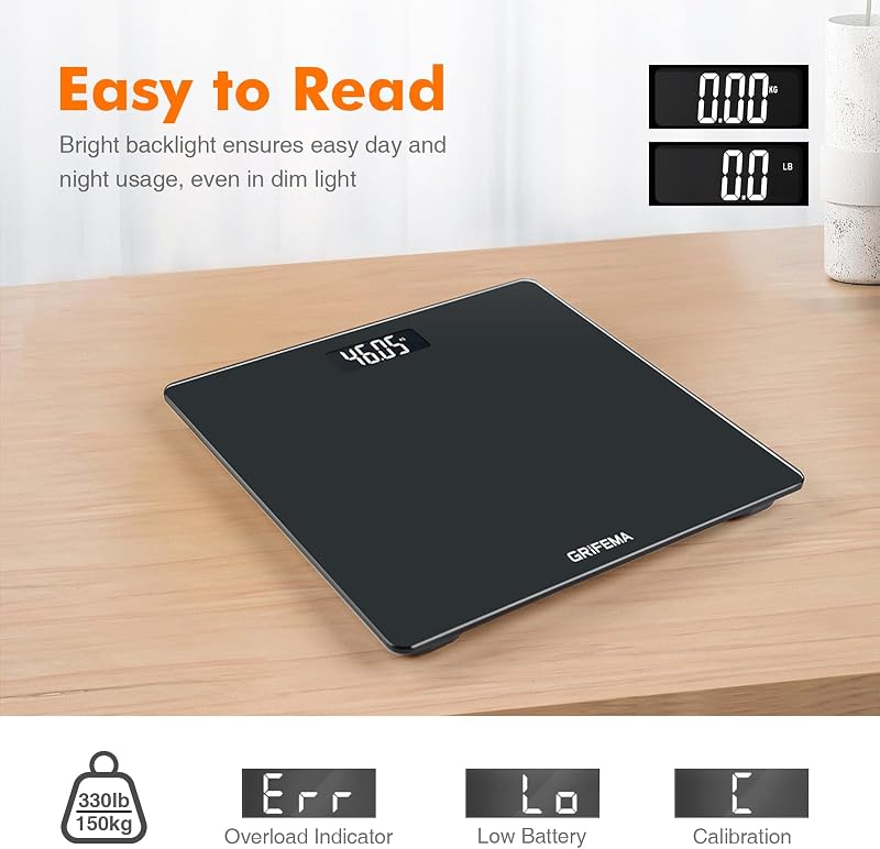 Balança Digital de Casa de Banho GA2001-1 com Ecrã LCD 150kg Preto — foto 4 de 7