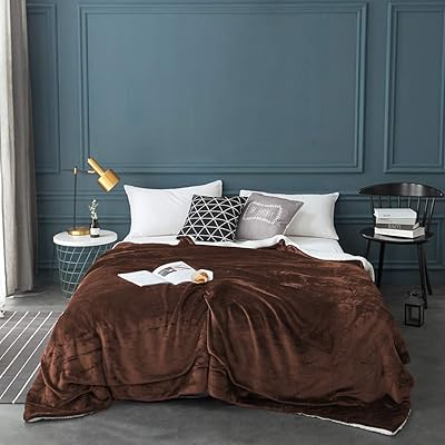 Buy Lbro2m Sherpa Fleece Bed Blanket King Size Super Soft Fuzzy Plush Warm Cozy Fluffy Microfiber Couch Throw Velvet Double Reversible Luxurious Blankets Brown King 90x104 Inches Online In Indonesia B07wlqq923