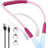 HALEEUR Rechargeable Book Light,3 Colors and Brightness Adjustable Reading Light,Bendable Neck Light,100hrs Long-Lasting,Perfect Reading Lamp Gift for Books in Bed, Knitting,Repairing,Working