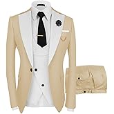Wangyue Mens Suit 3 Piece Slim Fit Suits for Men Wedding Prom Tuxedo for Men Formal Business Suit