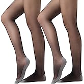 Aaronano 2 Pairs T-Crotch Sheer Tights for Women, 40D Rip Resistant Pantyhose for Women, Ultra Thin High Waist Stockings