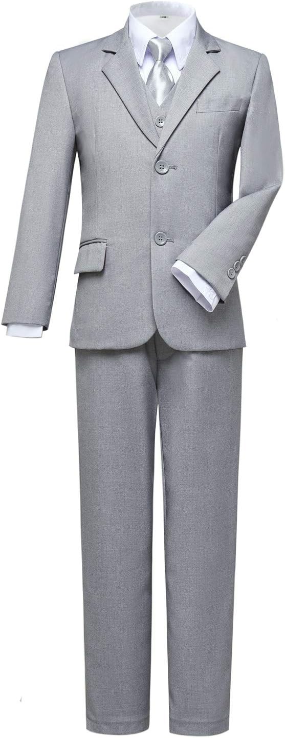 VisaccyBoys Suits Slim Fit Dress Clothes Ring Bearer Outfit