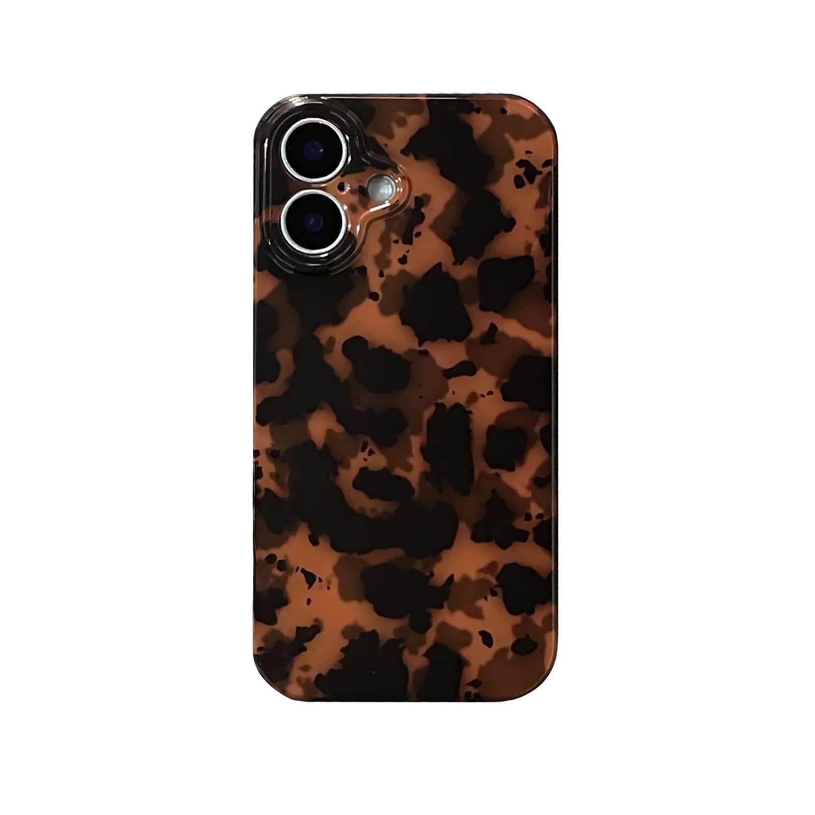 aaknhen Tortoise Shell Phone Case Compatible for iPhone 16(NOT Pro) Retro Leopard Cheetah Print Chic Animal Pattern Flexible Soft TPU Protective Cool Girls Amber Brown Phone Cover(for iPhone 16)