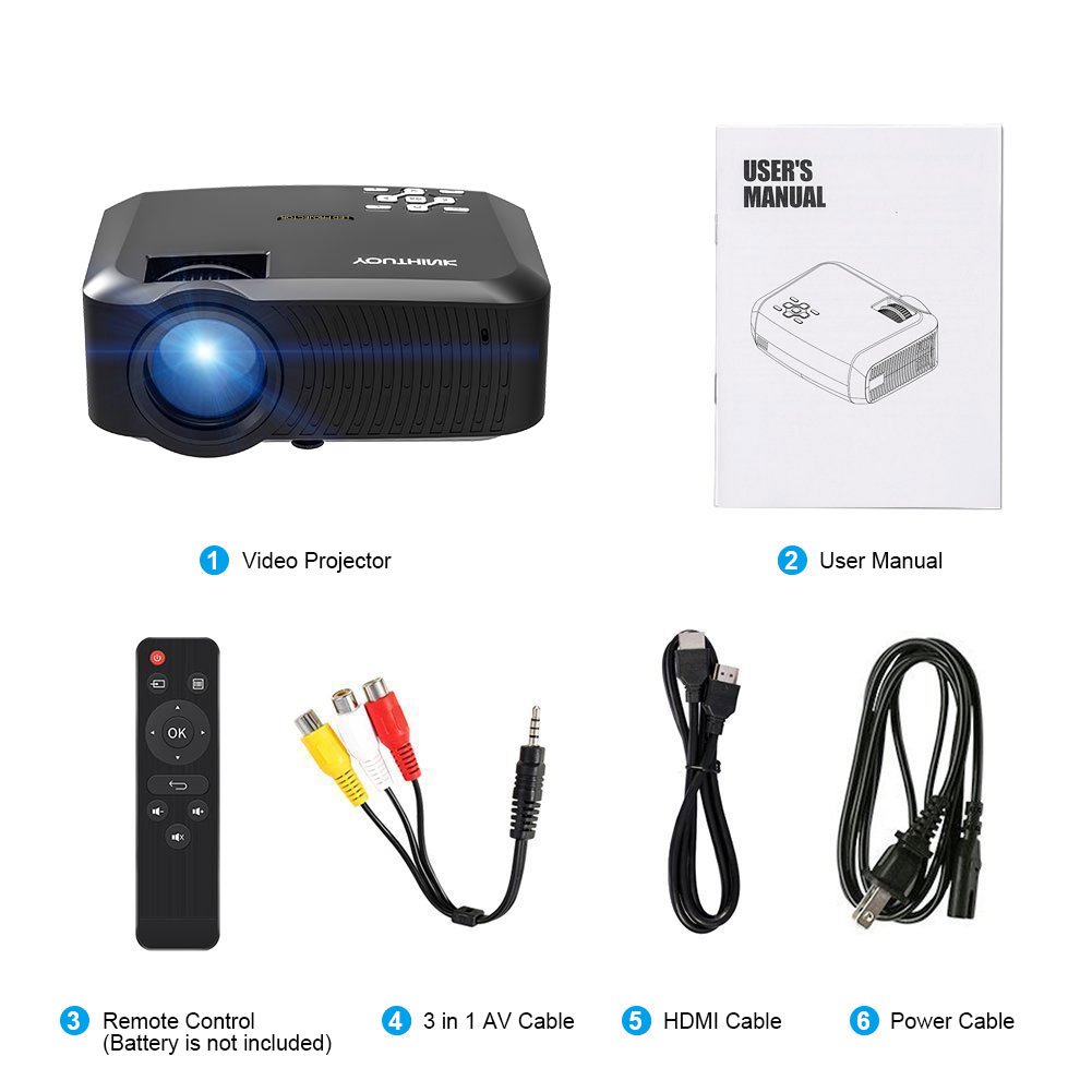 2000 Lúmenes LED Multimedia Video Proyector Soporta 1080P Mini ...