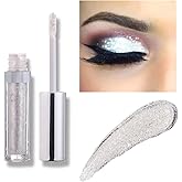 Coalitione Liquid Eyeshadow - 12 Colors, Long Lasting, Waterproof, Shimmer Glitter, Matte Finish, Girls Silver for Party Festival Makeup Beauty
