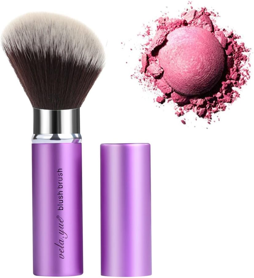 vela.yue Retractable Face Kabuki Makeup Brush for Powder Blush Foundation Bronzer Beauty Tool