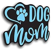 Dog Mom Paw Heart Vinyl Decal Sticker | Cars Trucks Vans SUVs Walls Cups Laptops | 5 Inch (Light Blue)