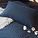 MKXI Simple Bedroom Collection 3 Pieces Navy Queen Size Duvet Cover Set,Cross Printed