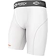 Shock Doctor Compression Shorts with Cup Pocket. Athletic Supporter Underwear with Pocket (Cup NOT Included) Youth & Adult White