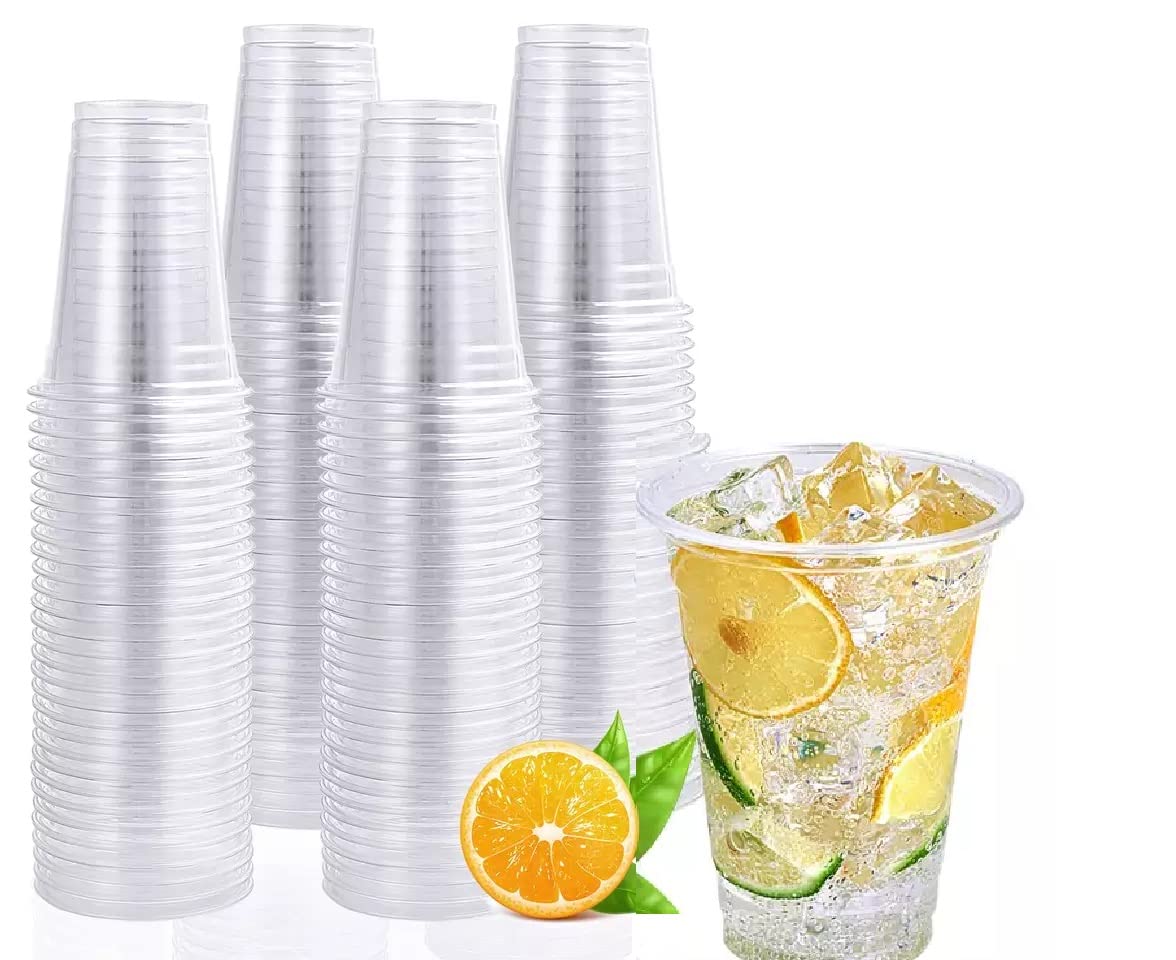 Sabco - Clear Plastic Cups 12oz (50 Pack) – Disposable Drinking Cups – Strong Party, Smoothie, Milkshake & Juice Cups – Ideal for Events, Takeaway & Restaurants