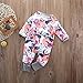 Infant Newborn Baby Girl Zipper Floral Print Romper Bodysuit Outfit (3-6months, Floral)