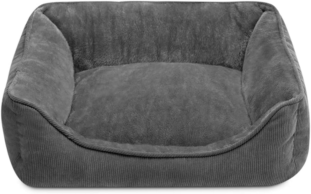 Hollypet Cat Bed Small Dog Bed Pet Bed for Cats and Puppy Soft Pet Sleeping Bed Breathable Pet Cushion, Dark Grey(55 * 45 * 15cm)
