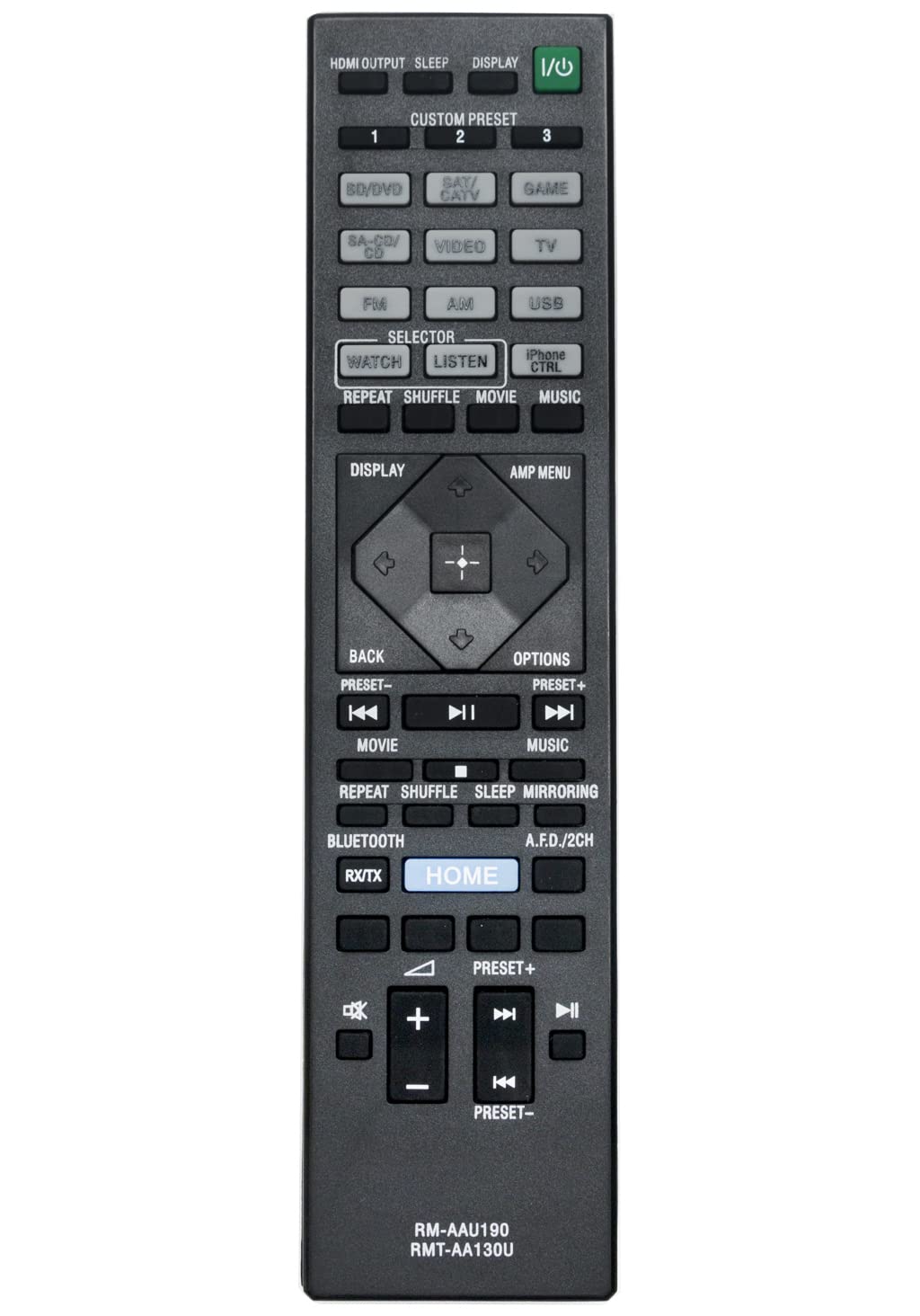 VINABTY Replacement Remote Control Fit for Sony Multi Channel AV Receiver STR-DH550 STR-DH750 STR-DN1060 STR-DN860 Remote 2IN1 RM-AAU190 RMT-AA130U
