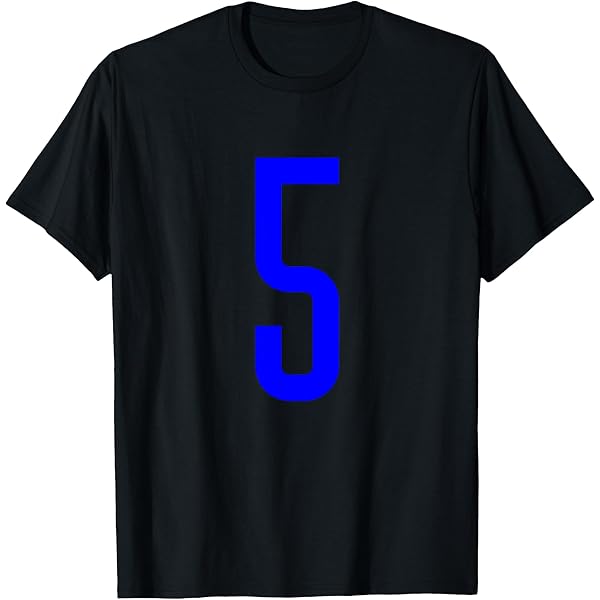 Amazon.com: Number #5 Sport Blue Varsity Number Premium Tri-blend