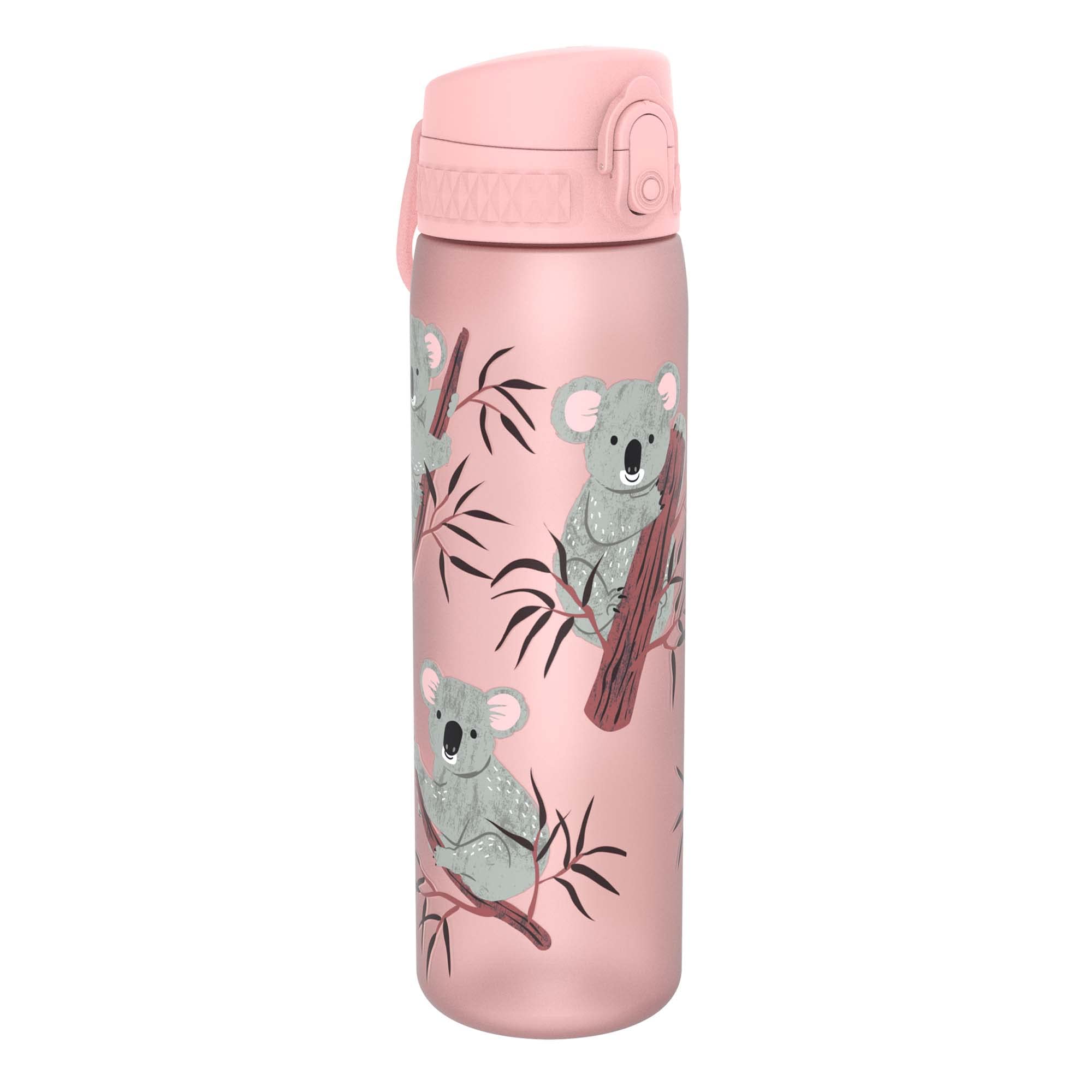 Ion8 Water Bottle, 500 ml/18 oz, Leak Proof, Easy to Open, Secure Lock, Dishwasher Safe, BPA Free, Hygienic Flip Cover, Carry Handle, Easy Clean, Odour Free, Carbon Neutral, Koalas