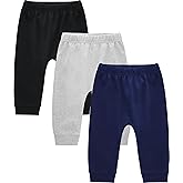 JARMAKO Baby Boys Cotton Pants, 3-Pack Sweatpants for 0-18 Months