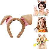Startop Brown Dog Ears Headband Puppy Ears Halloween Costume Accessories Adult Cosplay Party Headwear for Halloween Christmas Festival Theme Party Animal Cosplay Costume Headbands