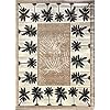 Palm Tree Modern Area Rug Tropical Beige & Green Design 729 (8 Feet X 10 Feet)