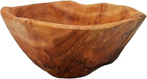YUZENET Wooden Bowl Natural Root Wood Crafts Bowl, Hand Carved Salad and Fruit Serving Bowl (10-12")