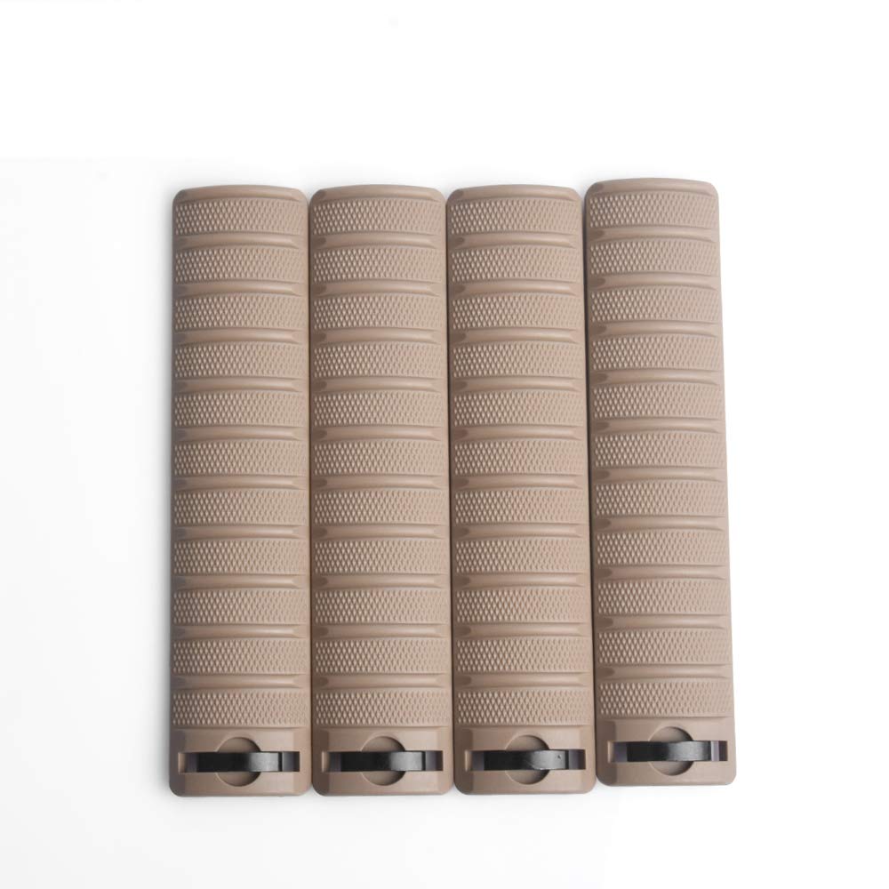 SBGJMY 4pcs Rail Cover Protector Nylon Handguard Panel for 20mm Picatinny Rail System (Tan)