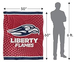 Liberty University Flames Blanket, 50"x60", Logo