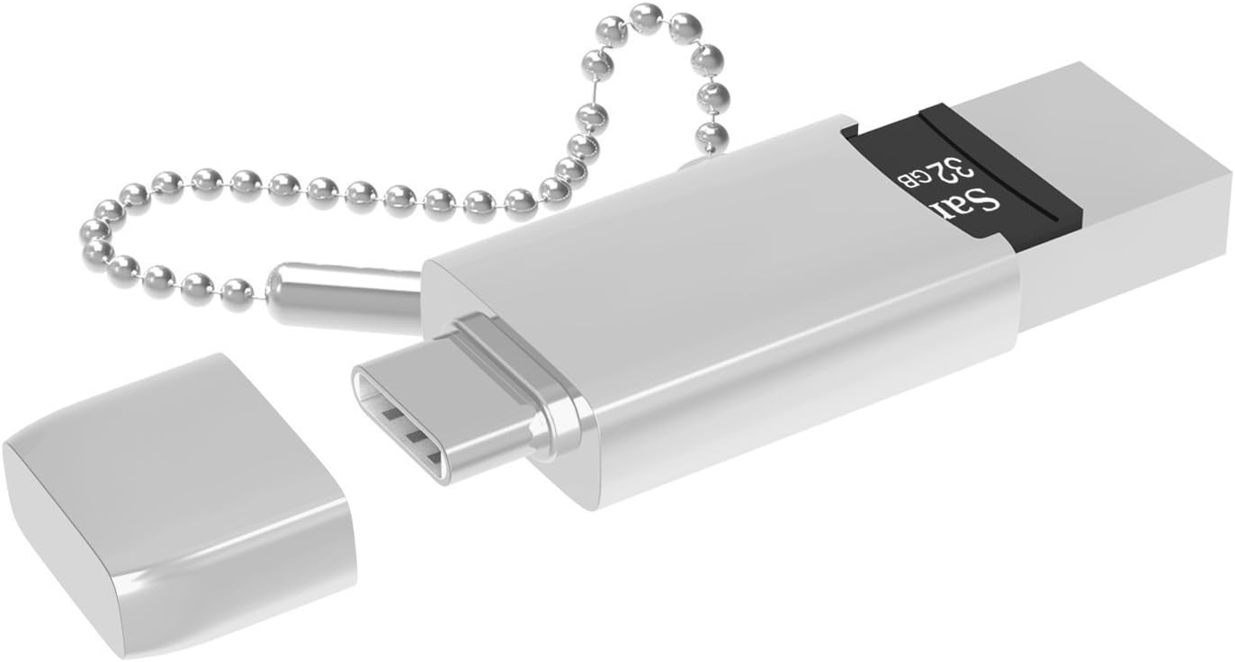 Micro sd Card Reader USB C, ICZI OTG Adapter USB C to USB 3.0 TF Memory Card Reader for Samsung S9/S8, New MacBook, ChromeBook Pixel, Nexus 5X/6P and More- Aluminum