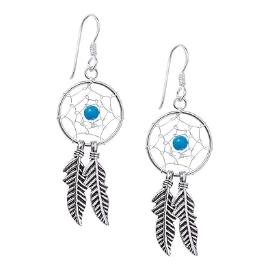 Blue Banana Par de Pendientes Dreamcatcher o Atrapasueños con ...